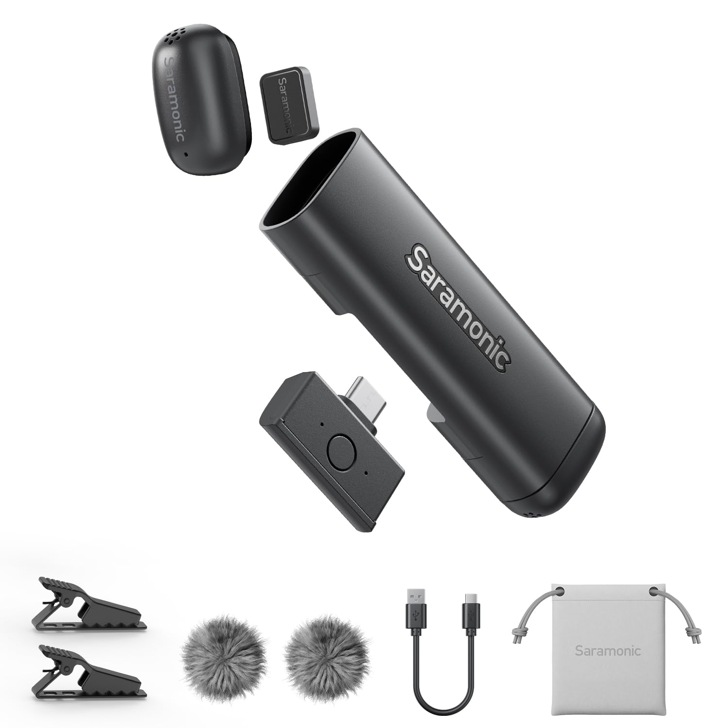 Saramonic Air SE Wireless Mini Microphone for iPhone 17/16/15 & Android, 48kHz/24-bit, AI Noise Cancellation, Clip on Content Creator Microphones for Interview YouTube TikTok Podcast Vlogging