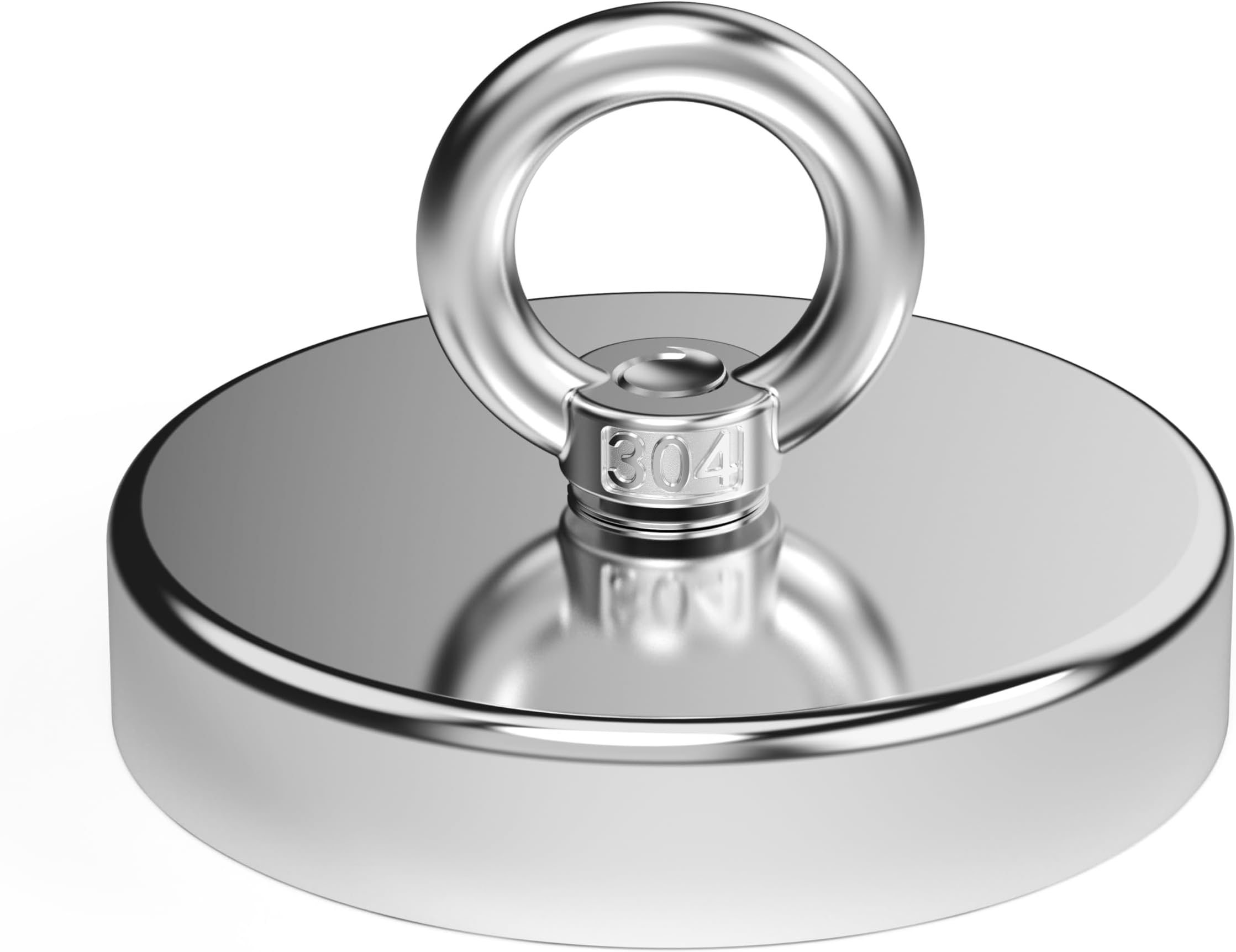 Magnetpro Fishing Magnet, Over 900 Lbs Pulling Force Strong Neodymium Magnet Heavy Duty, Rare Earth Magnets with Eyebolt, Diameter 3.54 inches for Magnetic Fishing, Hunting, Retrieving in River