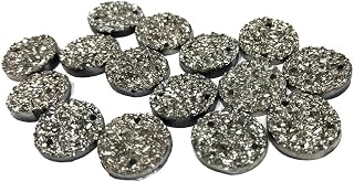 The Design Cart' Blackish Silver Circular Shiny Sugary Plastic Stones (12 mm) for Making Bracelet,Necklace,Jewellery,Embroidery Work, Art & Craft, Package of 25 Pieces Size 12 mmMTC2224-1-213