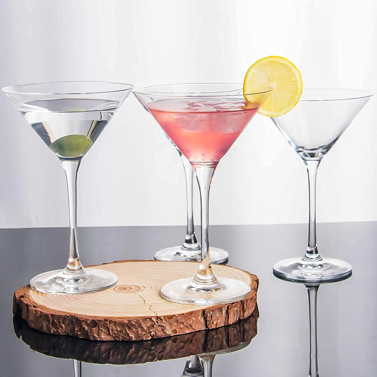 NVRA Premium Crystal Martini Glasses Set of 2 | 4.8 Ounce (140ml) | V-Shape Straight-stemmed Italian Clear Elegant Cocktail Glasses for Bar, Martini, Pisco Sour, Juice, Cosmopolitan, Gimlet 1