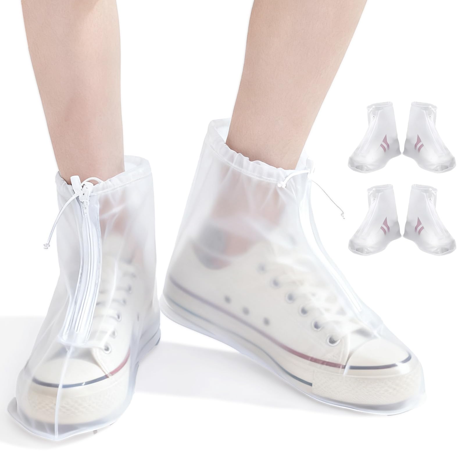 Schuhüberzieher Wasserdicht Regenschutz Schuhe Überzieher Wiederverwendbare Überziehschuhe Überschuhe Fahrrad Shoe Cover Regenüberschuhe Regenüberzieher Schuhe 2 Paar (L)