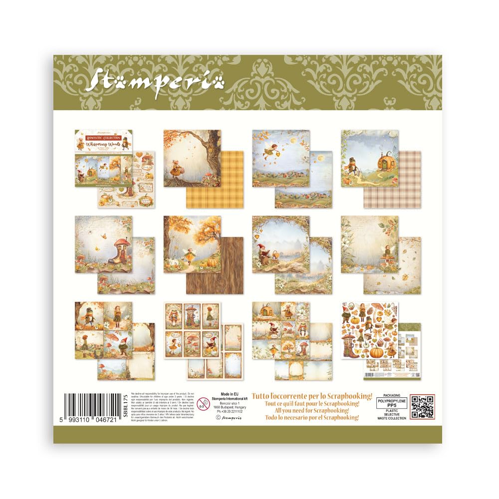 Stamperia - Scrapbook Paper Pad for scrapbooking, albums, card making, bullet journalling and more, acid-free, single face, perfect for hobbies, crafts and gifts (Fortune) (12 x 12 inches