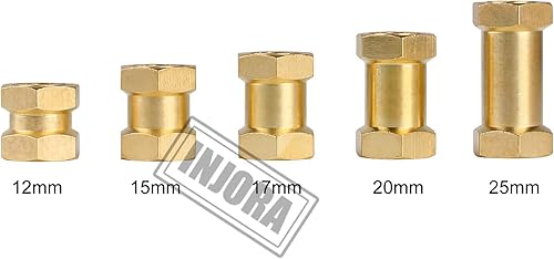 Miniatura 7 de INJORA Hub hexagonal RC de 0.472 in, ruedas de latón, extensión de cubo hexagonal, adaptador de unidad hexagonal para 110 RC Crawler Axial SCX10