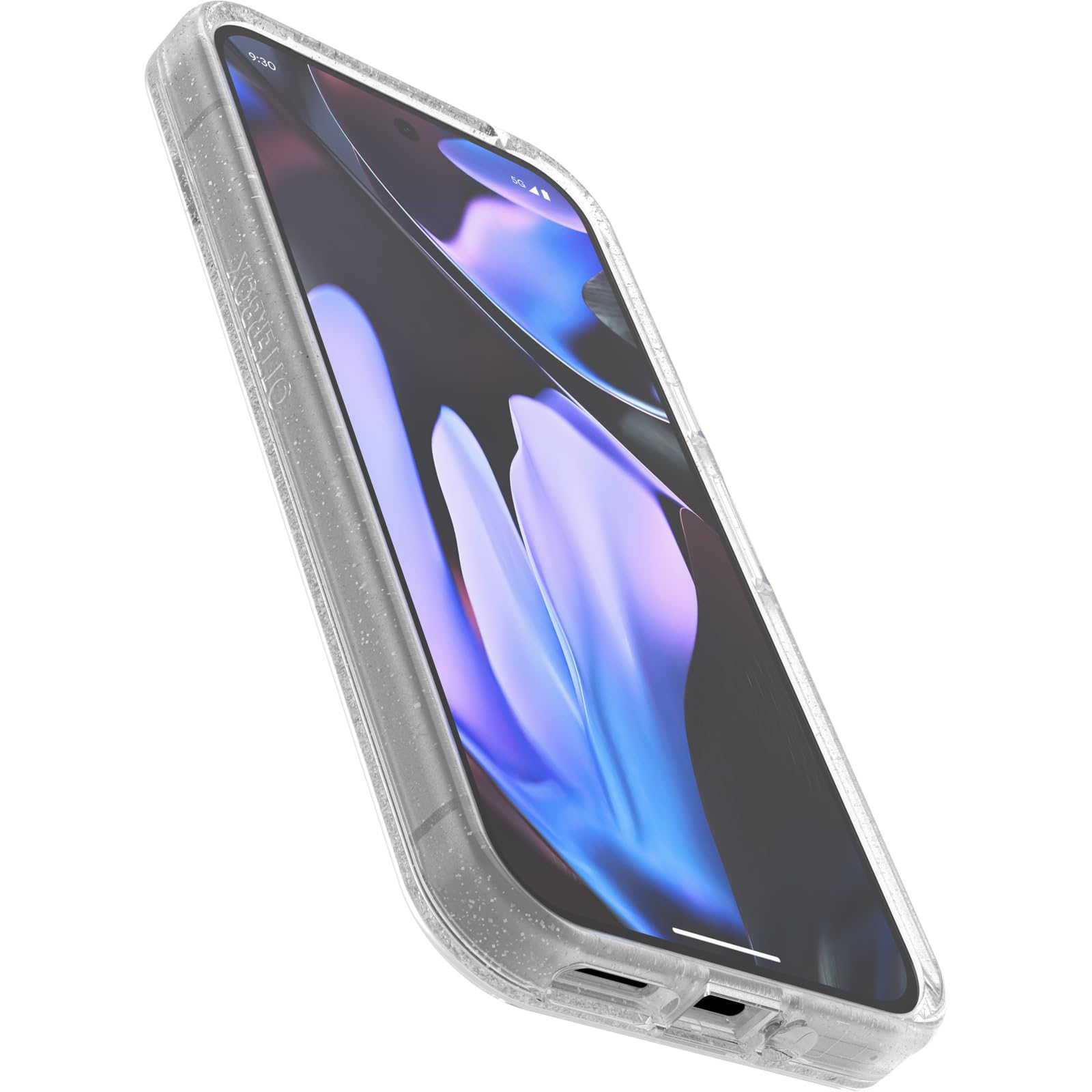 OtterBox Palomino Symmetry Series - Funda transparente Stardust (transparente/purpurina), ultra elegante, compatible con carga inalámbrica, bordes elevados para proteger la cámara y la pantalla