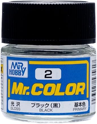 GSI Creos - C2 Gloss Black 10ml, Mr Hobby Mr. Color Acrylic Paint