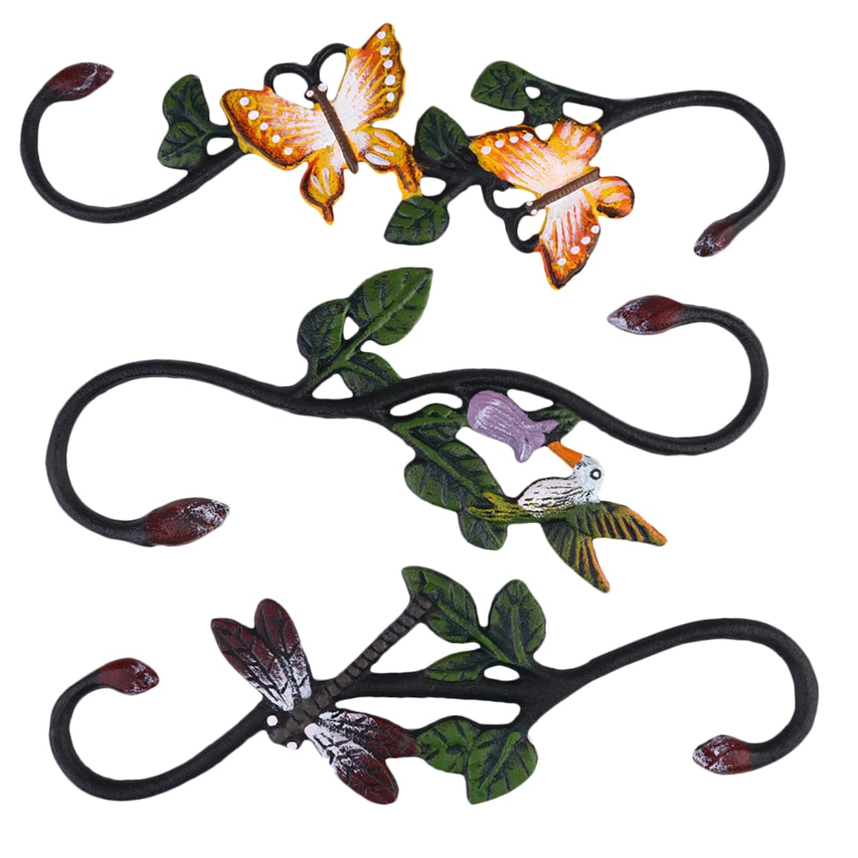 KOMBIUDA 3pcs Crochet en Fer Suspendu pour Pot de Fleur Design Animaux pour Jardin et Maison