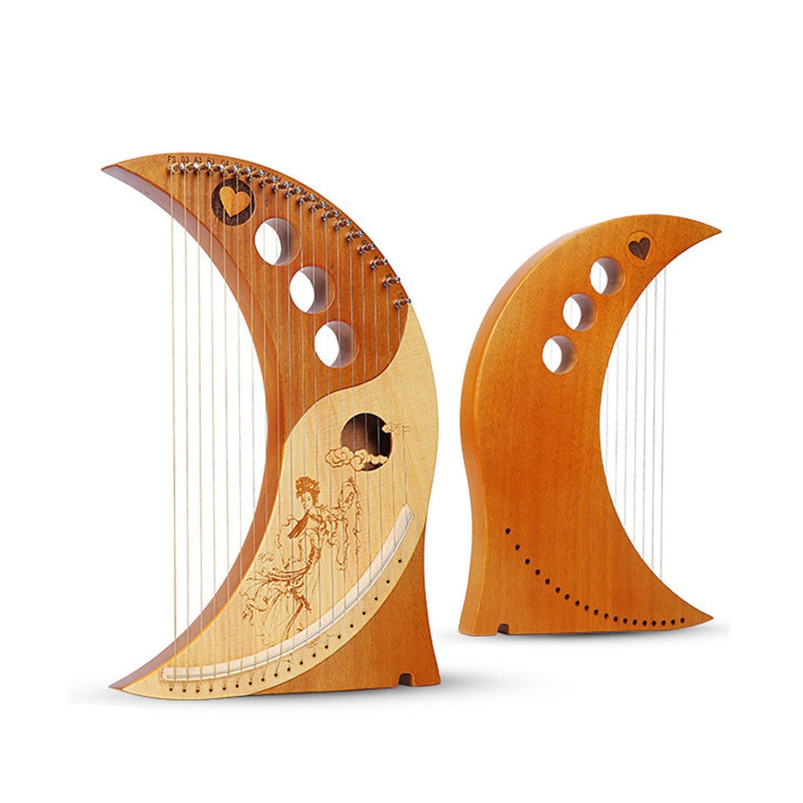 Klassisch Harfe Instrument 19 Saiten Erwachsene Schoßharfe für Abschlussfeierlichkeiten, Banddarstellungen Hebelharfe Stringinstrument Leier Harfe