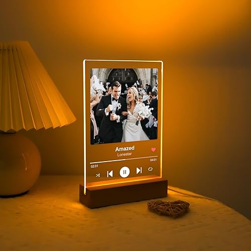 Miniatura 3 de Placa personalizada de Spotify para mujeres y hombres, letrero de música escaneable de acrílico, cubierta de álbum de fotos personalizada, adecuada