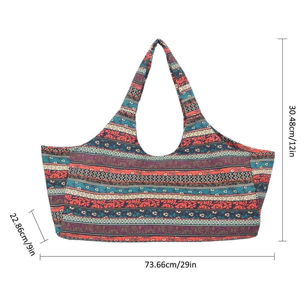 Mu Mianhua Borsa per tappetino da yoga con tasca grande e tasca con cerniera, adatta alla maggior parte dei tappetini di dimensioni