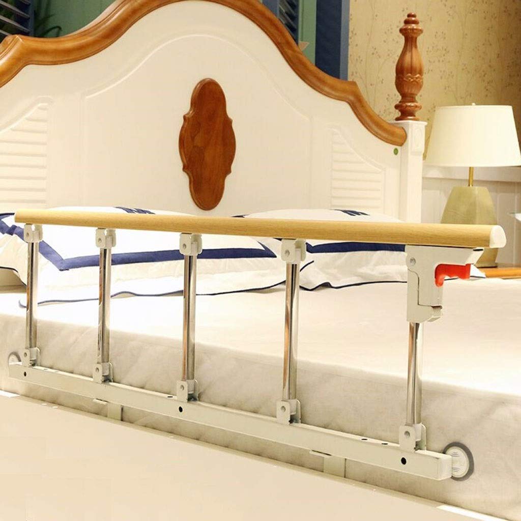 Barandilla Lateral para Cama de Ancianos, barandilla de Cama para Ancianos, Protector de barandilla de Cama, barandillas de Seguridad Laterales de Madera para Cama, Plegable con un