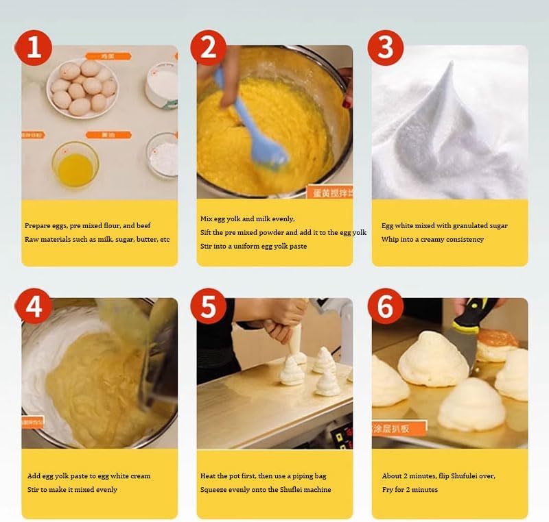 Commercial Souffle Machine - Electric Double Group Pancake Maker with Copper Cooking Plate for Fluffy Pancakes & Professional Kitchen Use