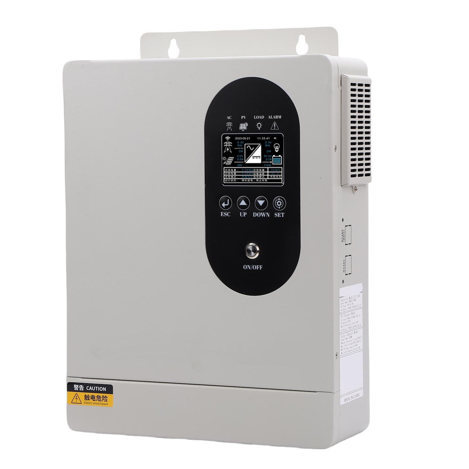 YWBL-WH Inversor Solar de Onda Sinusoidal Pura de 1600 W, Cargador MPPT Híbrido con Controlador de 60 A, Carga Programable Basada en Tiempo, Múltiples Protecciones para Baterías de Litio