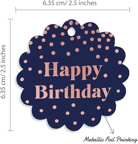 Miniatura 151 de Etiquetas colgantes para botellas de feliz cumpleaños, paquete de 100 unidades Blanco,Aqua Blue,Negro,Azul,Azul turquesa oscuro,Rosa