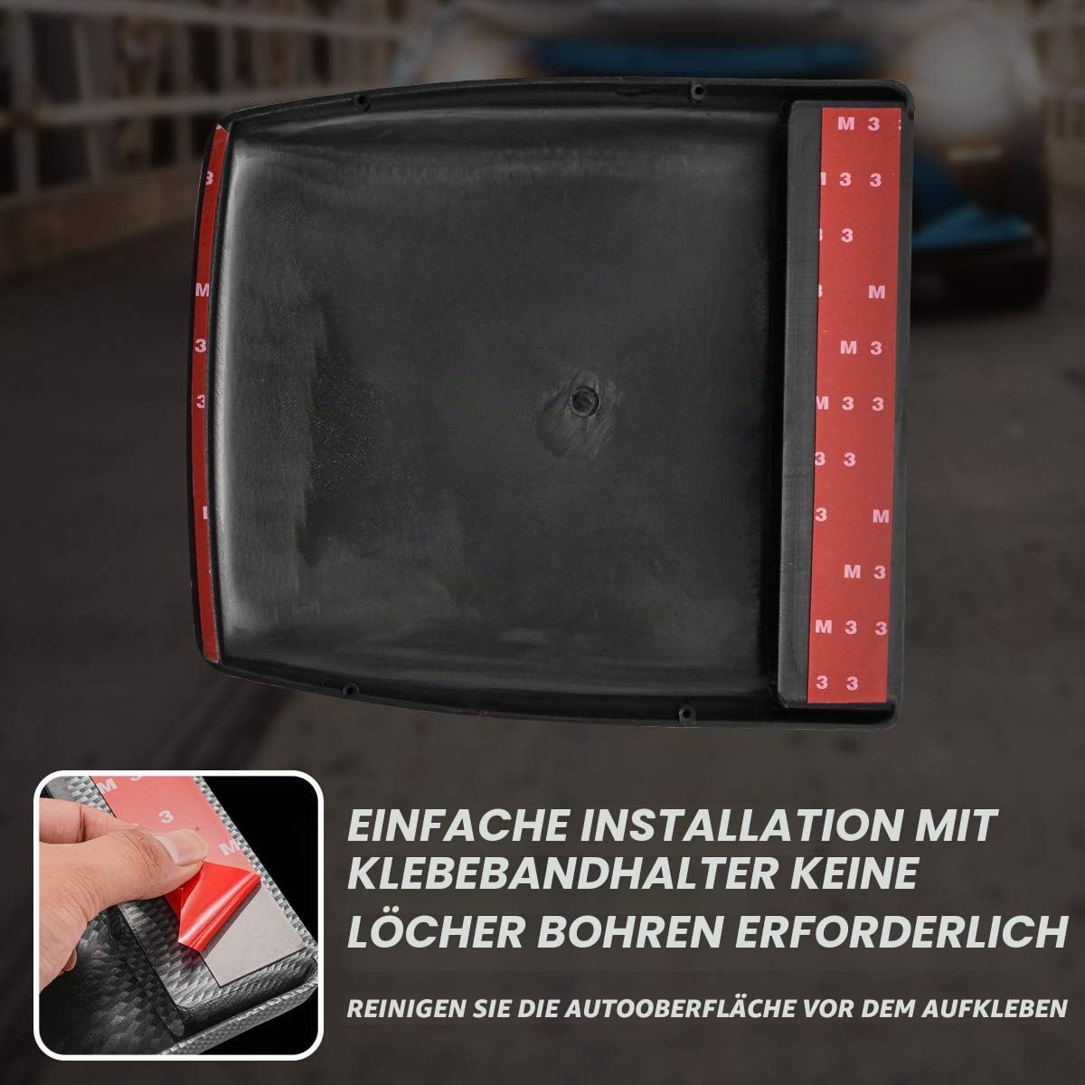 KATUR Universal Car Dekorative Luftstrom Einlasshaube Scoop Vent Turbo Bonnet Abdeckung Carbon Friber