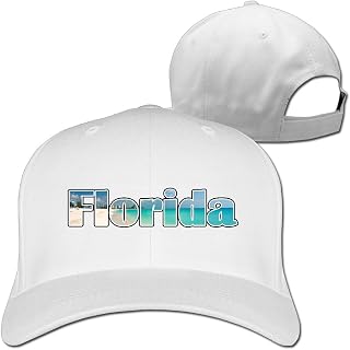 EEORRGB Miami South Beach Florida Solid Color Adjustable Snapbacks Caps Collectible Printed 100% Cotton Strapback Hats