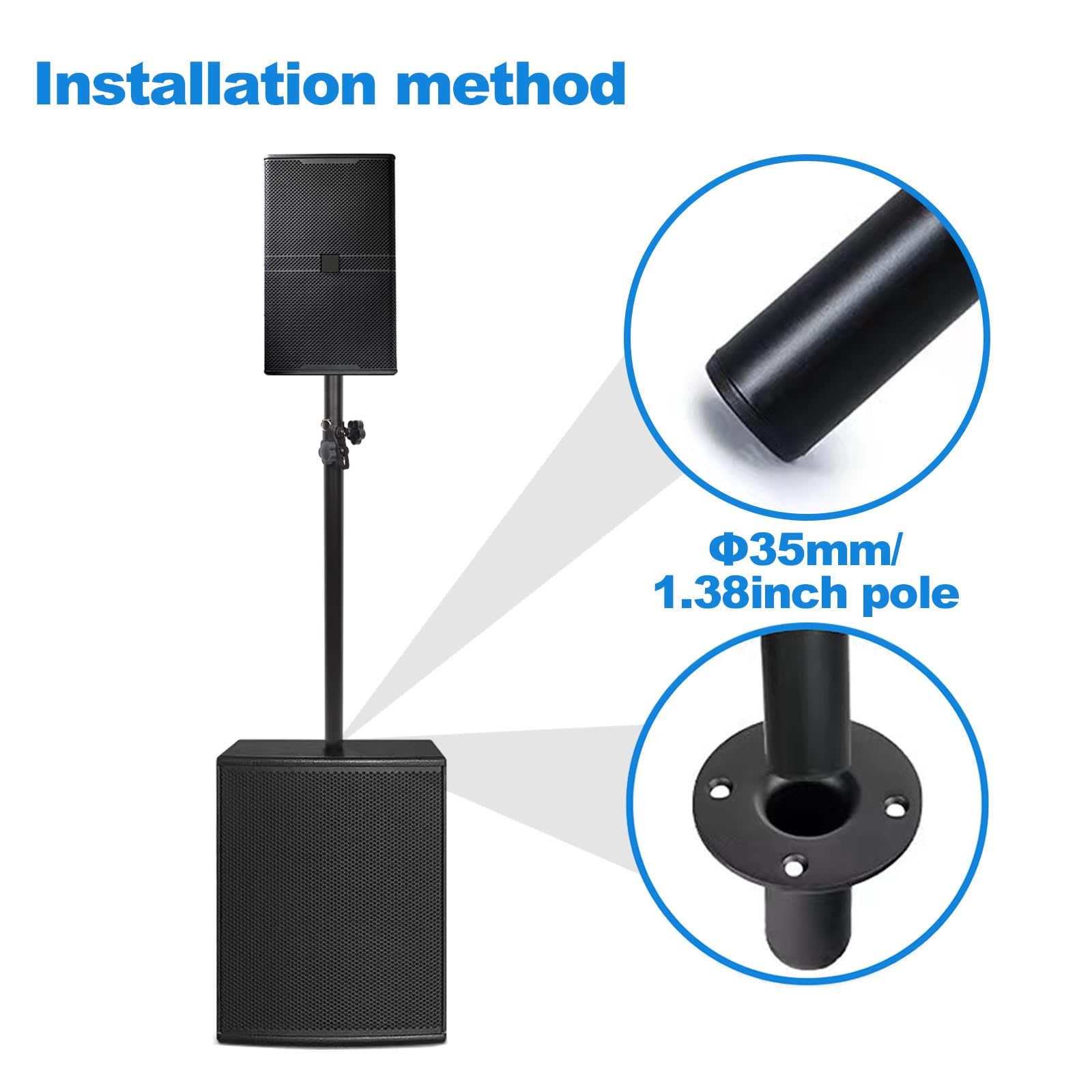 Howonder Subwoofer Pole,Speaker Poles for subwoofer,Subwoofer Pole Mount,Speaker Stand Adapter (HD-518)