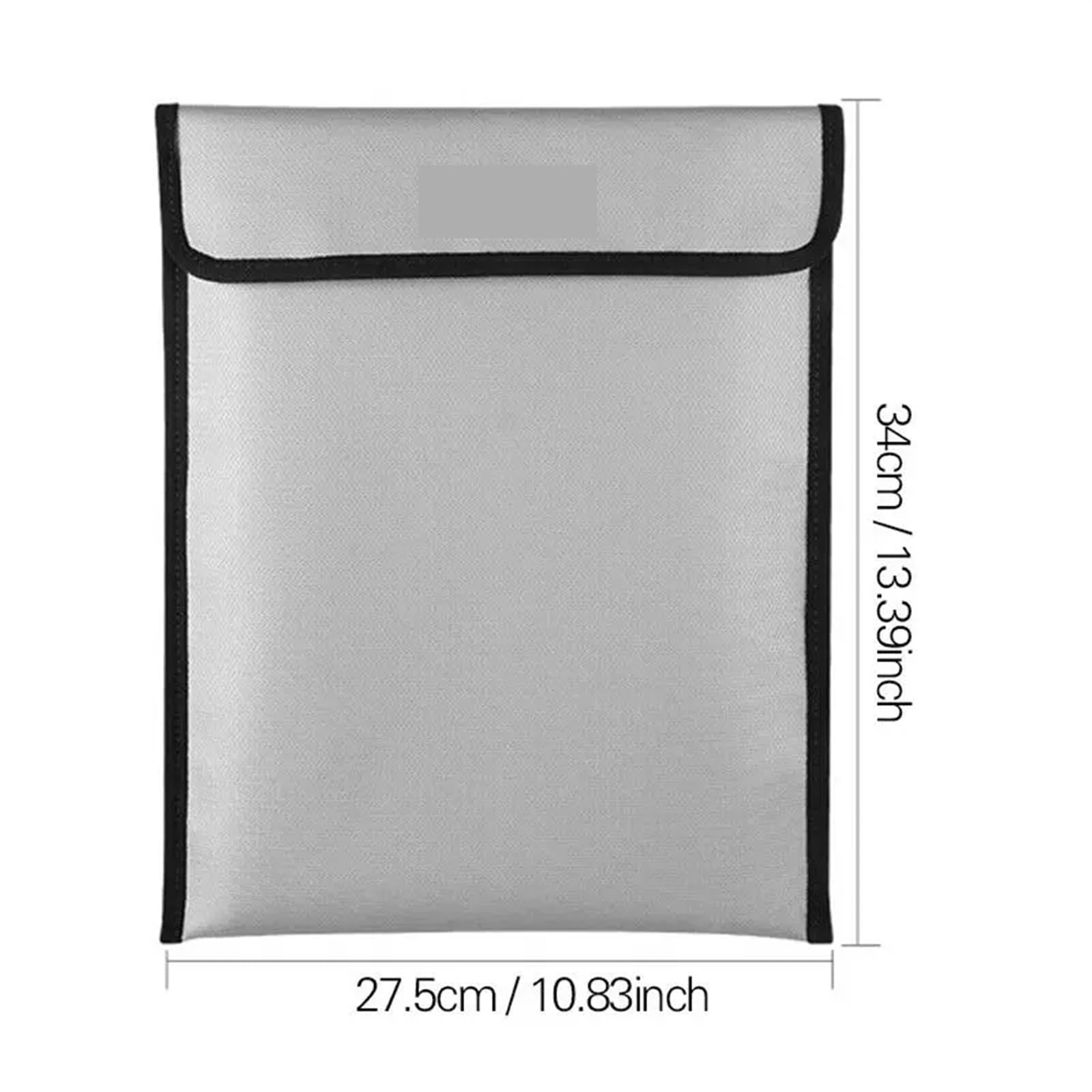 Borsa Portadocumenti Impermeabile ignifuga Borsa da Viaggio Portatile sicura Resistente al Fuoco a 3 Livelli for passaporto Gioielli in Denaro(Black)