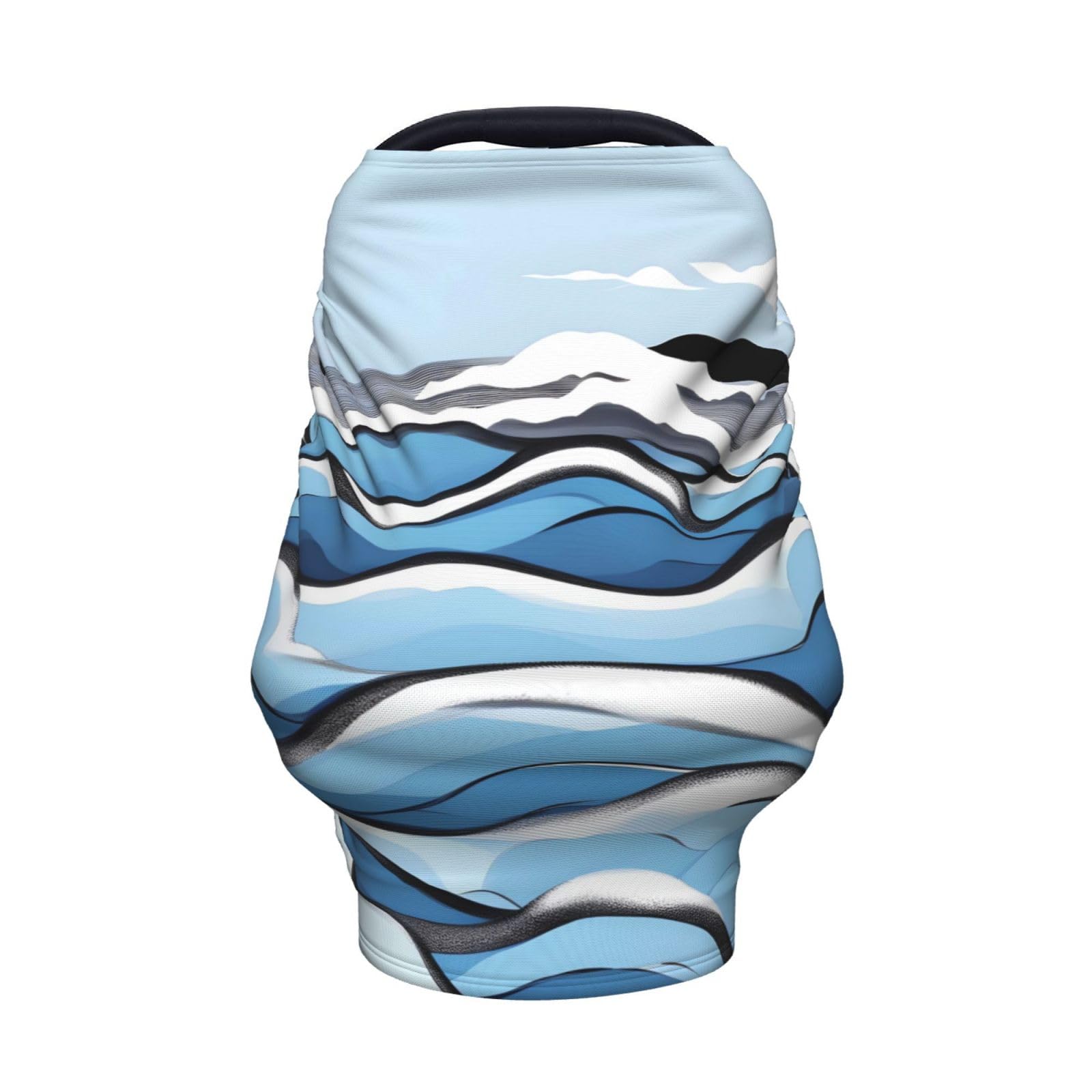 XZDHYZ Waves lapping at The rocks Versatile full-print Stroller Chair Cover/Nursing Cover, specially designed for your baby, Black