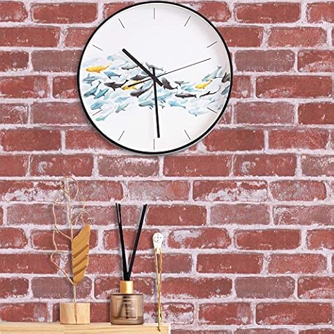 Brick Wallpaper Red Self Adhesive 3D Brick Effect Furniture Stickers Removable Wallpaper Faux Peel and Stick Wallpaper Kitchen Red Stone Brick Wallpaper Sticky Back Plastic Christmas Decor 45x300CM Cover