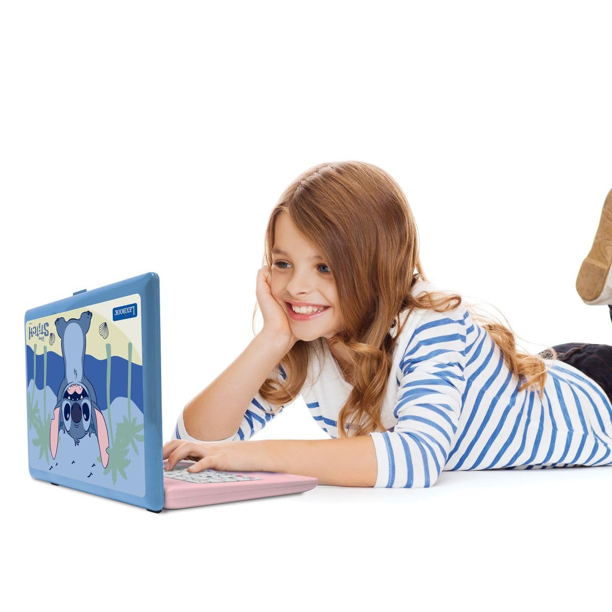 Lexibook, Disney Stitch Computer Educativo Bambino, JC601Di10 | Olandese/Francese, 164 attività, Matematica, giochi di logica, modalità musica, Grande schermo LCD
