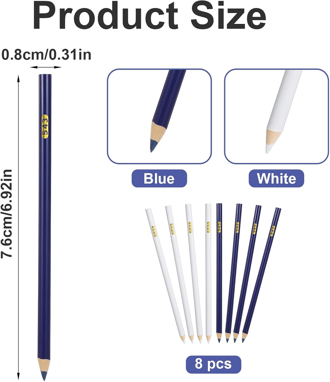 8PCS Fabric Pencils for Sewing, Water Soluble Pen for Marking | Clear Marks On Dark And Light Fabrics, Easy Wash Off Without Fabric Damage, for Clothing Shoe Bag Embroidery Sewing Crafts