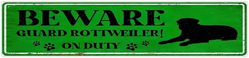 Miniatura 12 de Homsuita Farmhouse Wood Signs Beware Guard Dogs on Duty Retro Wood Plaque Sign Quote Decorative Dog Warning Oil Painting Wall Art Motto Decor Signs