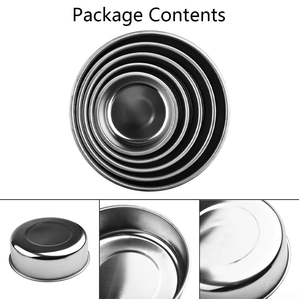 Delux - Set 5 Ciotole In Acciaio Inox Con Coperchio | 14-30 Cm, Impilabili, Lavastoviglie, Per Preparare E Conservare - 3