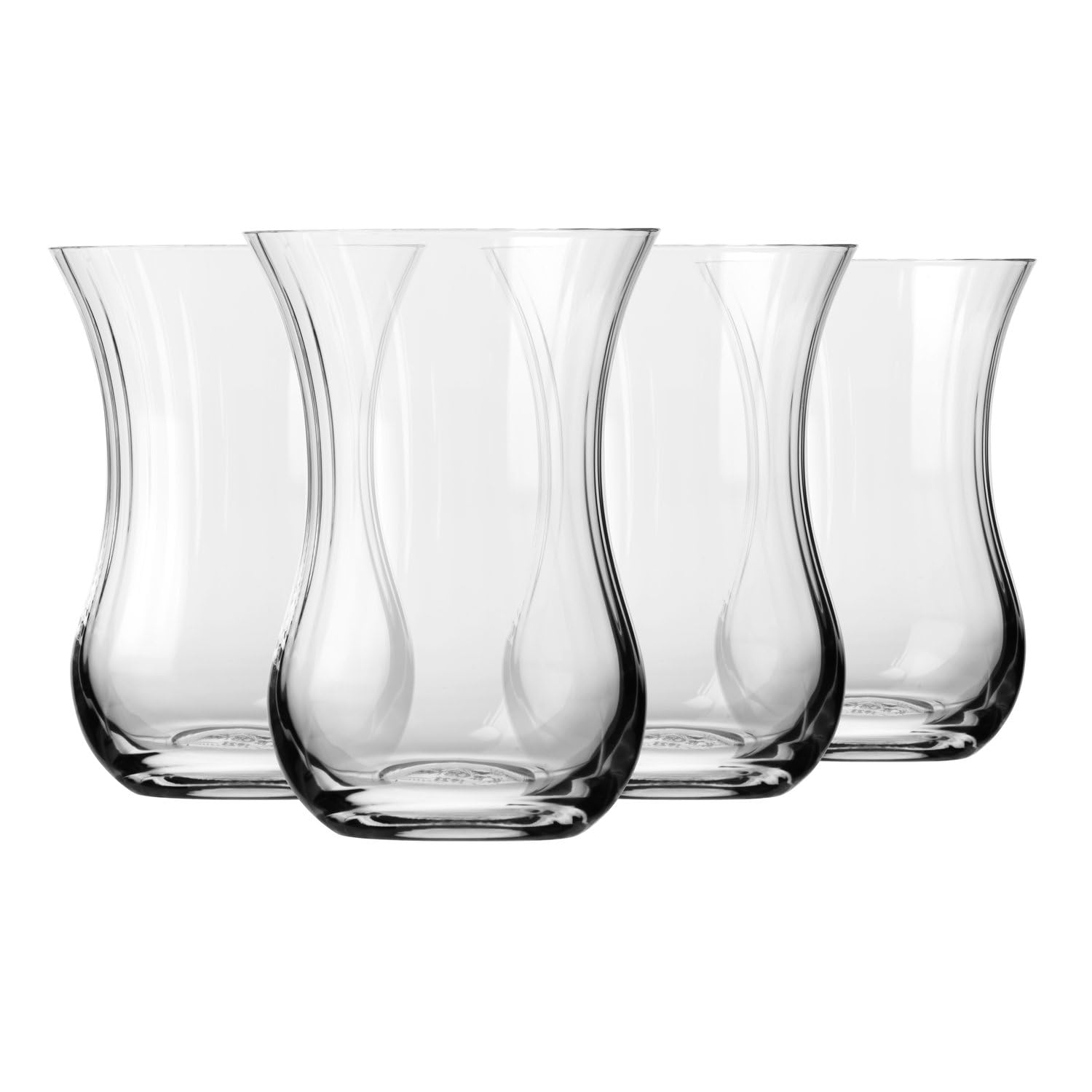KROSNO Tea Glasses for Herbal Infusions and Hot Drinks, Set of 4, 300 ml, Tea Moments Collection – Lead-Free Crystal Glass – Elegant Glassware, Dishwasher Safe