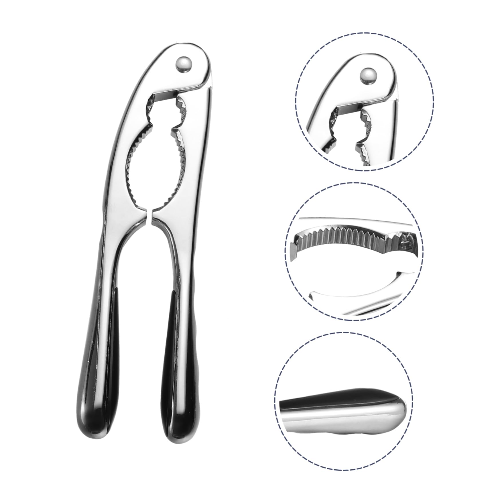 SOLUSTRE 1Pc Zinc Alloy Walnut Cracker Nut Plier for Easy Cracking of Various Nuts Lightweight Kitchen Tool for Walnuts Pecans Hazelnuts and More Portable Design