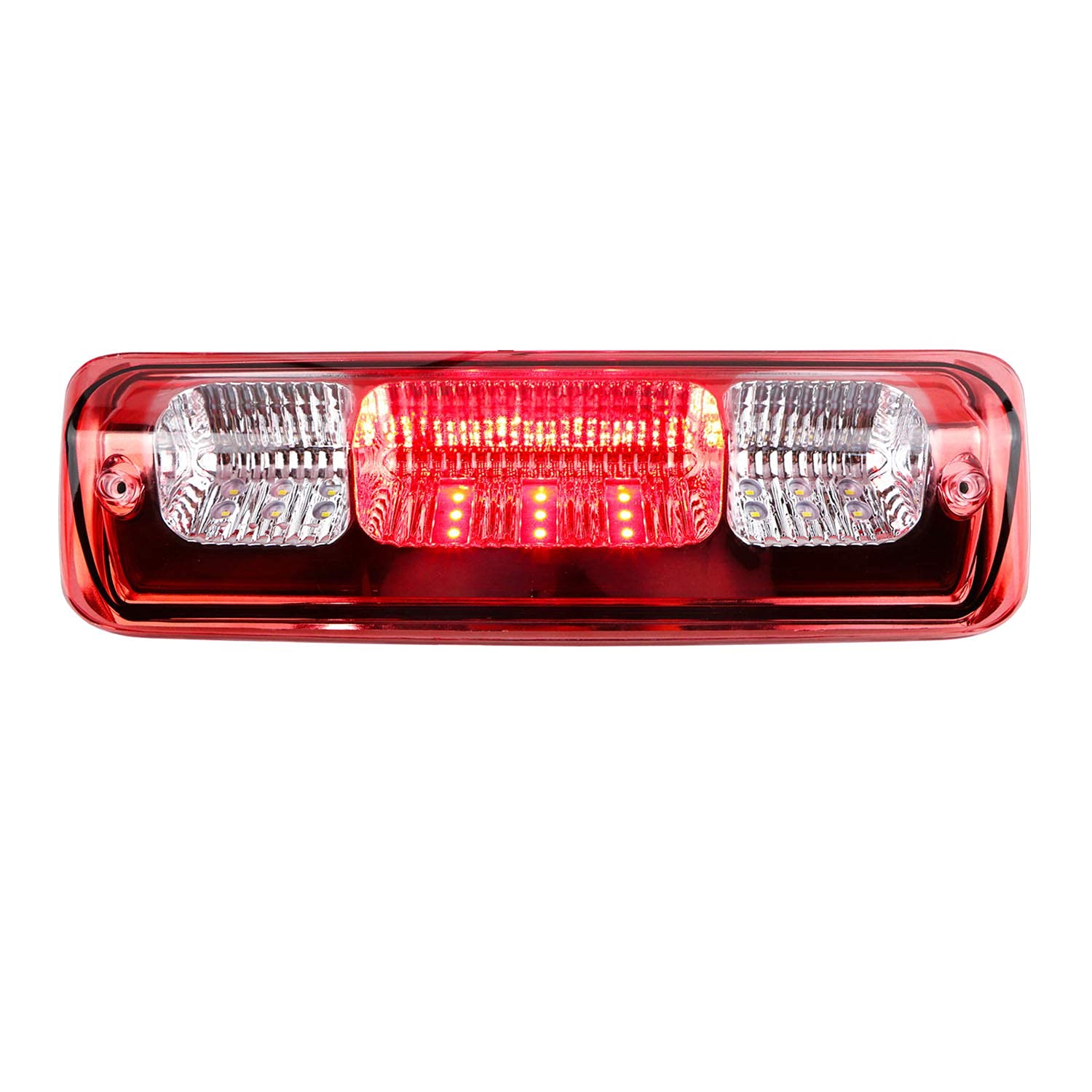 Sanzitop LED 3rd Brake Light Assembly High Mount Brake Light Cargo Lamp for 2004-2008 Ford F150 2007-2010 Ford Explorer Sport Trac 2006-2008 Lincoln Mark LT Chrome Housing Red Lens