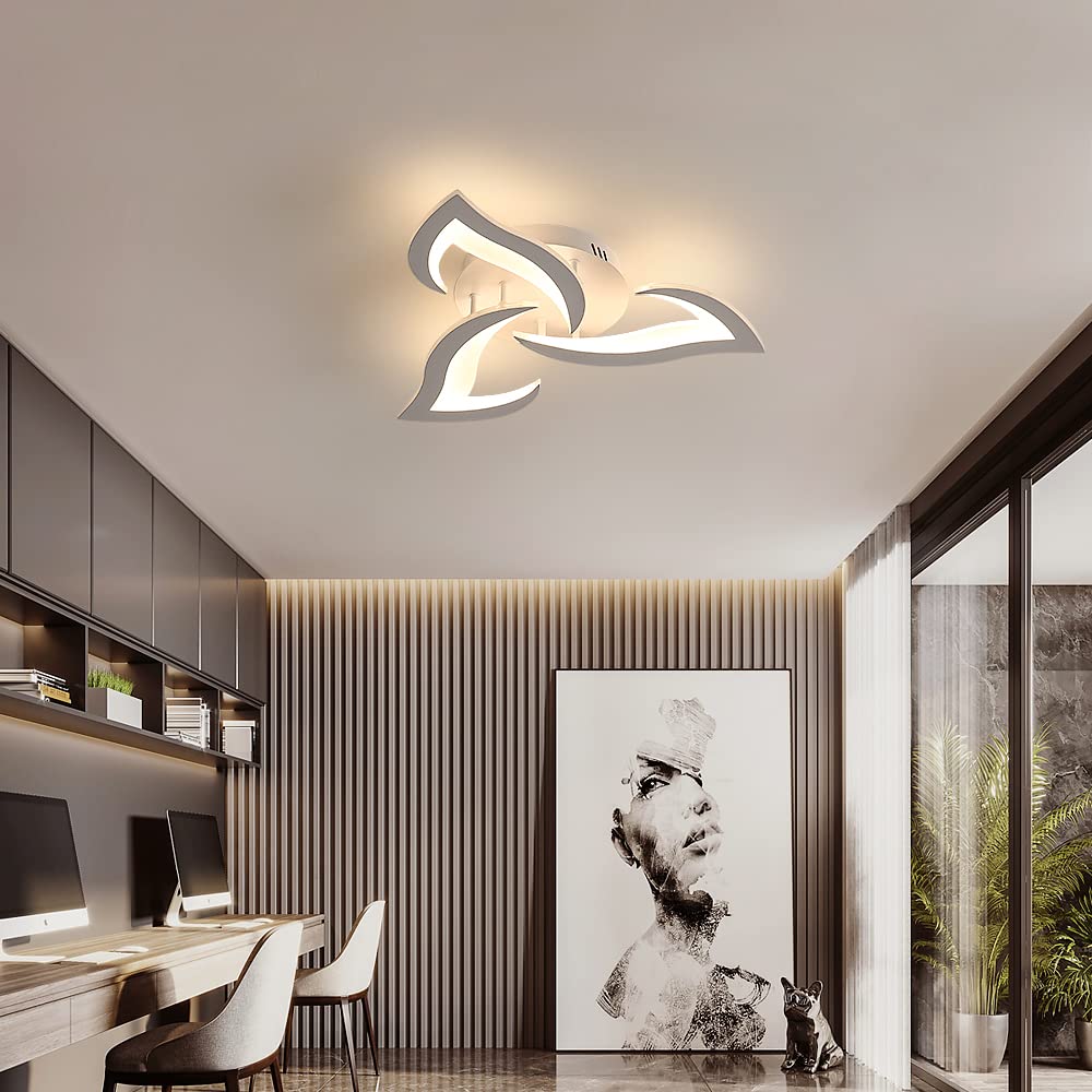Plafoniera Led Moderno, 36W 3500LM Lampada da Soffitto in Acrilico, Bianco Lampadario Led Soffitto Forma Di Petalo per Camera da Letto, Cucina, Studio, Soggiorno, Luce Bianca Calda 3000K