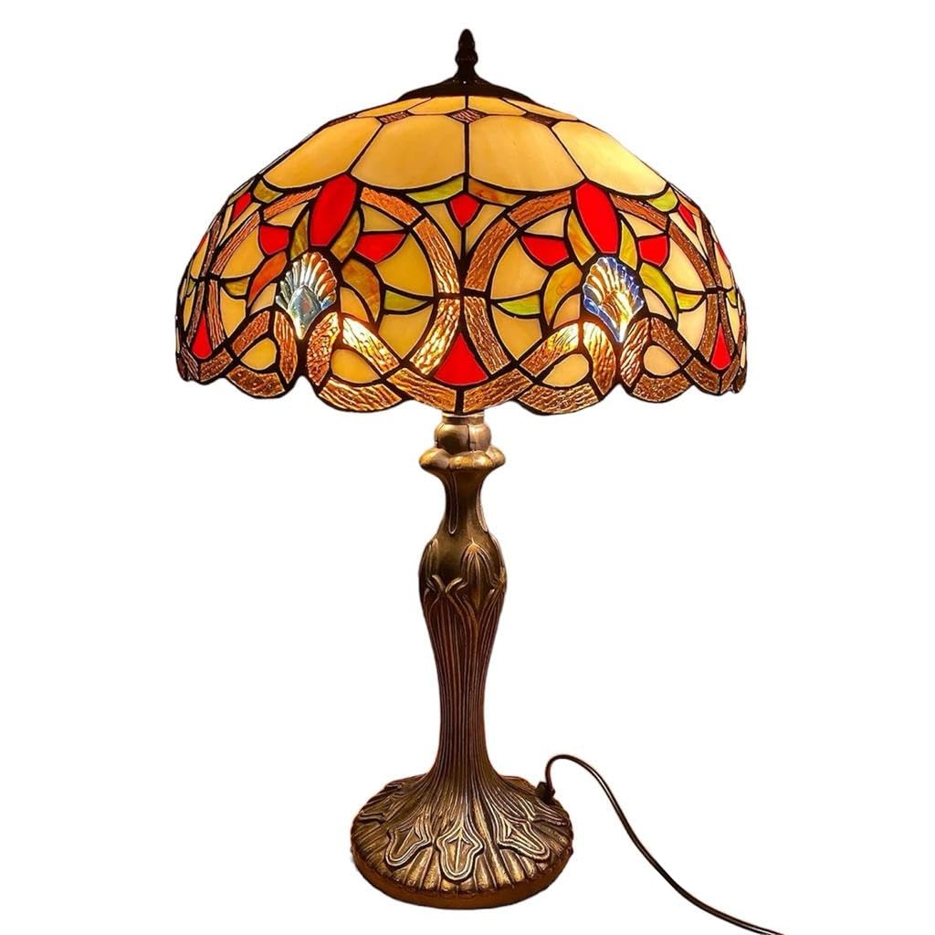 Auroh Tiffany Table Lamp 16 inch Handcrafted Lamp Shade Antique Design Table Lamps for Living Room Decor Home Decor Hallway Gallery
