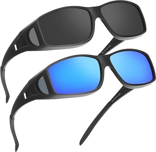 Las gafas de sol Farrobor sobre gafas graduadas ofrecen protección UV, lentes polarizadas y montura ligera para una visión clara y cómoda al aire libre. Ideal para diversas actividades deportivas y diarias.