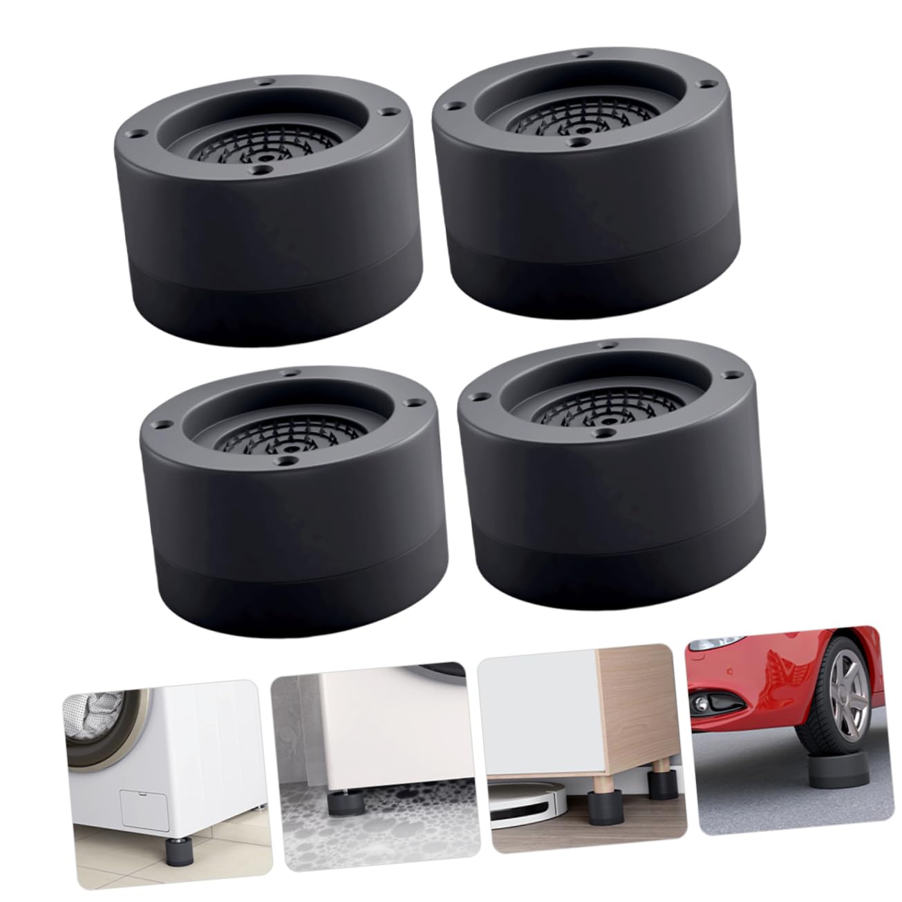 GLEAVI 12pezzi Tappetini Antivibrazione Per Lavatrice e Asciugatrice Stabilizzatori Antiscivolo Per Elettrodomestici Assorbimento Shock e Protezione Pavimenti Compatibili Con Vari Modelli