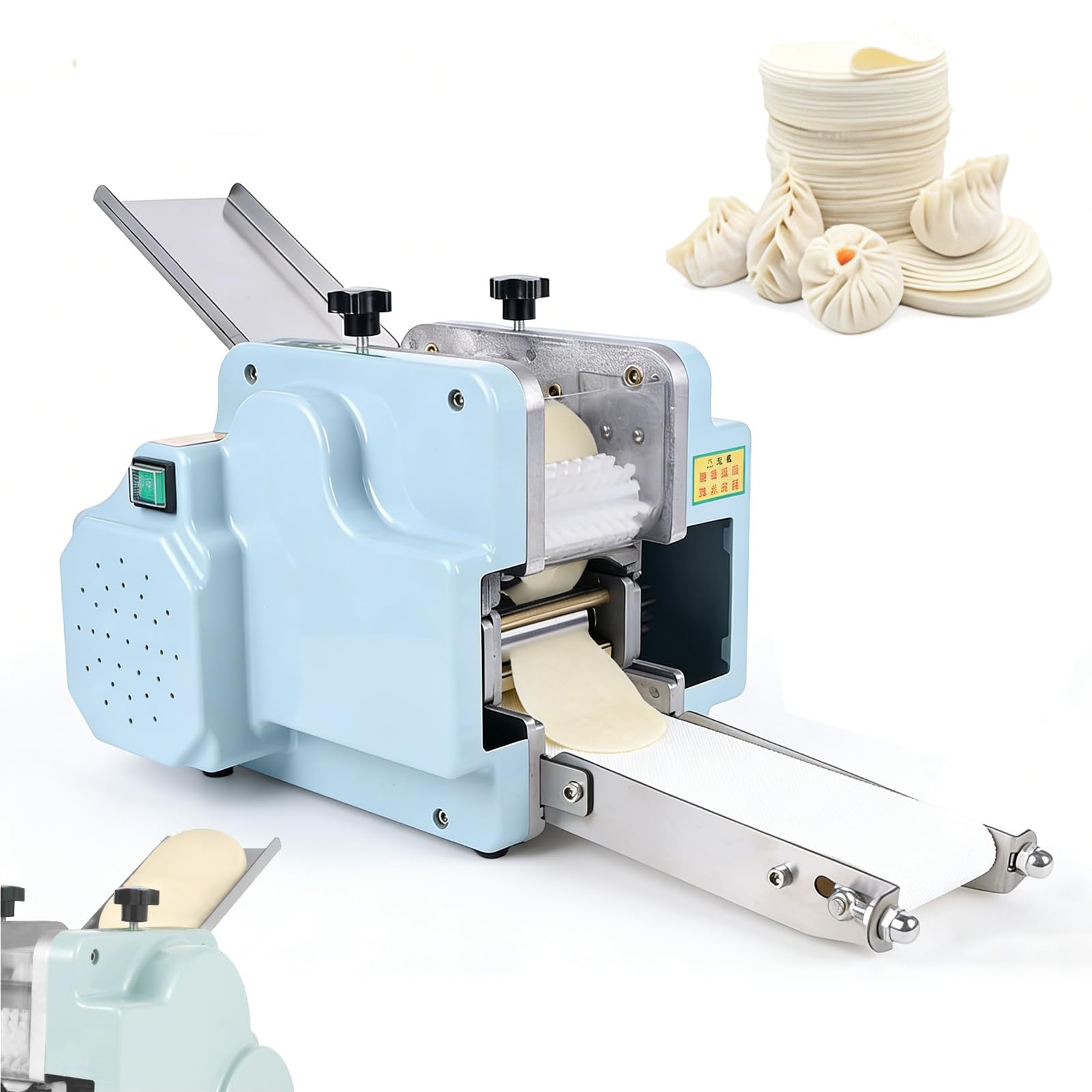 Fabricant de peau de boulette électrique, fabricant automatique d'emballage de boulettes de moule circulaire, 50-60 pièces/min, équipement de traitement Wonton avec moule pour restaurant