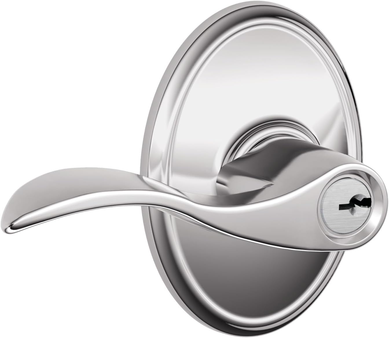 SCHLAGE Accent Lever with Wakefield Trim Keyed Entry Lock in Bright Chrome - F51A ACC 625 WKF