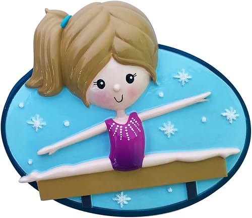 Miniatura 3 de Adorno personalizado 2023 Gimnasta con estrellas, árbol de Navidad, regalo personalizado, celebración, gimnasia niña, Ornament Station -