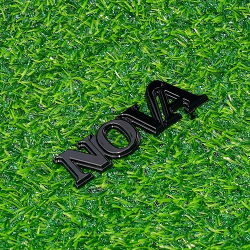 Image of 1Pc 1975-1979 Nova Front Fender Emblem 3D Badge Nameplate with mounting Studs 358756 Replacement for Nova (Gloss Black)