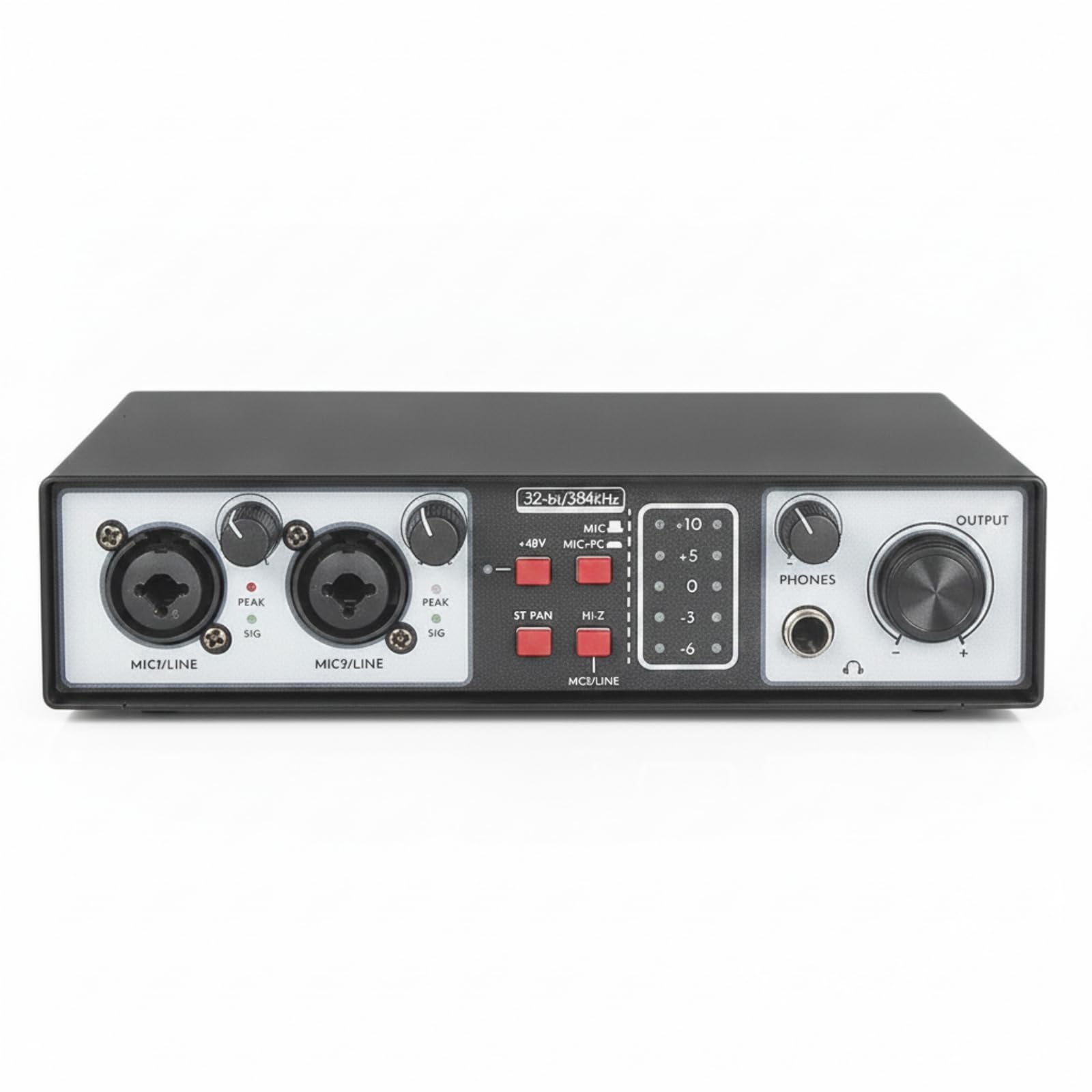 predolo USB Audio Interface Echtzeit USB Rauscharm Mit Mikrofonvorverstärker Für Podcaster, Streamer, Heimaufnahmestudio