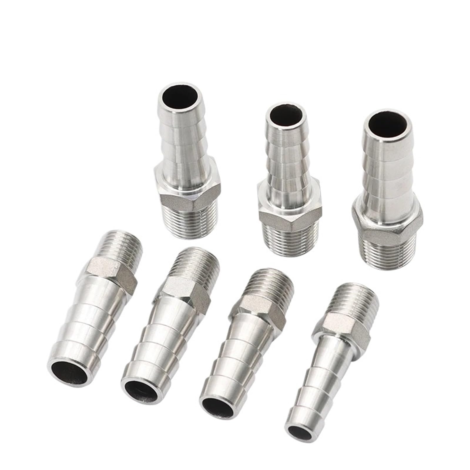 Adaptador Manguera Ducha Conector de lengüeta for Manguera Acero Inoxidable 304, 1/8 ", 1/4", 3/8, 1/2", Conector Cola Acoplamiento Pagoda for con Rosca Macho BSP | 32mm,1-1I4