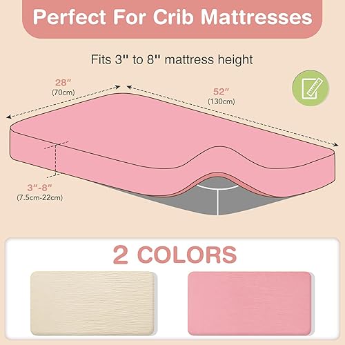 Miniatura 4 de PTRBTY&HISDE Sábanas de muselina para cuna para niñas, sábanas para cuna, sábanas para cuna, sábanas suaves para cuna, sábanas ajustables para bebé