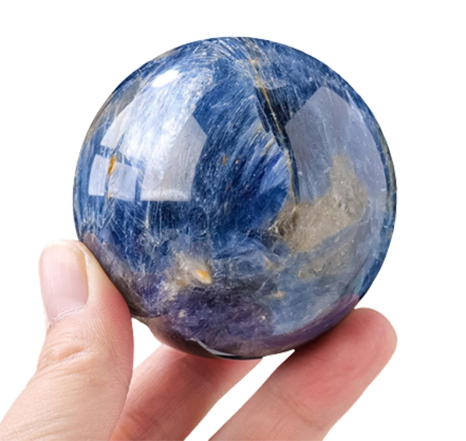 SSOPTMCB Kyanite Crystal Ball Gemstone Sphere Ornaments Crystals Decorative for, Home Decoration,4.5-5cm Gemstone Stone