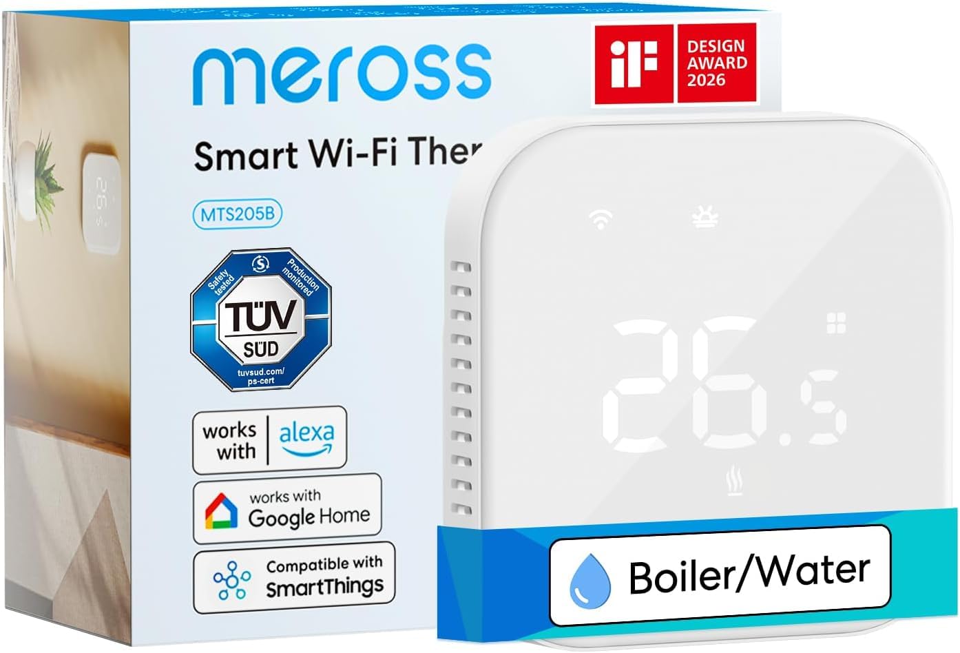 Meross Smart WiFi Thermostat for Combi Boiler & Water Underfloor Heating