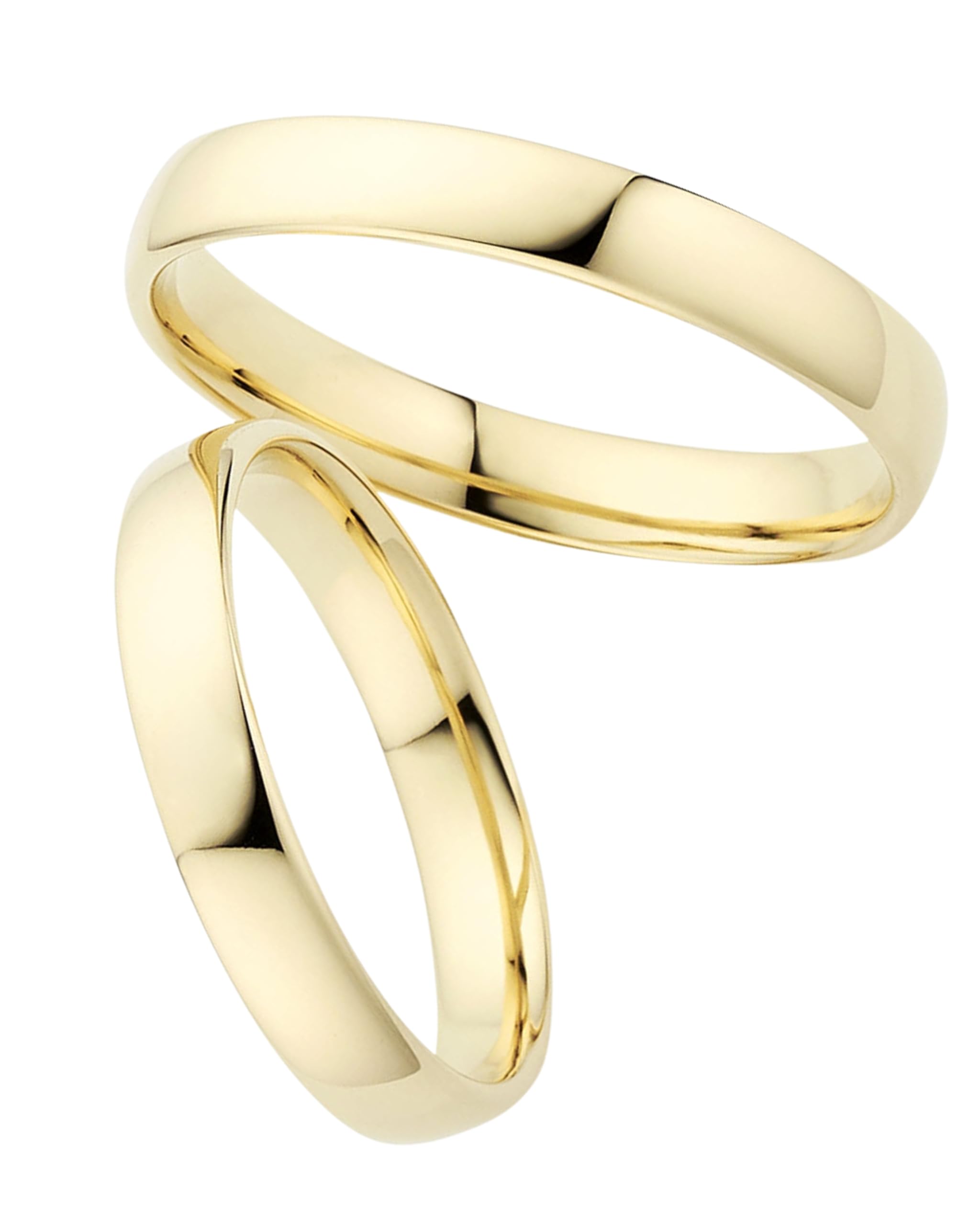 123traumringe Alianzas de Oro 333 | Precio Por Pares Incluye Grabado | Amarillo Para Él y Ella | Anillos de Boda, Compromiso y Pareja | P21, Dorado