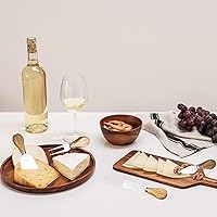 Vista 3 de Juego de 4 Piezas de Cuchillos para Queso - Cuchillos para Queso de Acero Inoxidable con Mango de Madera de Acacia - Juego de Cuchillos