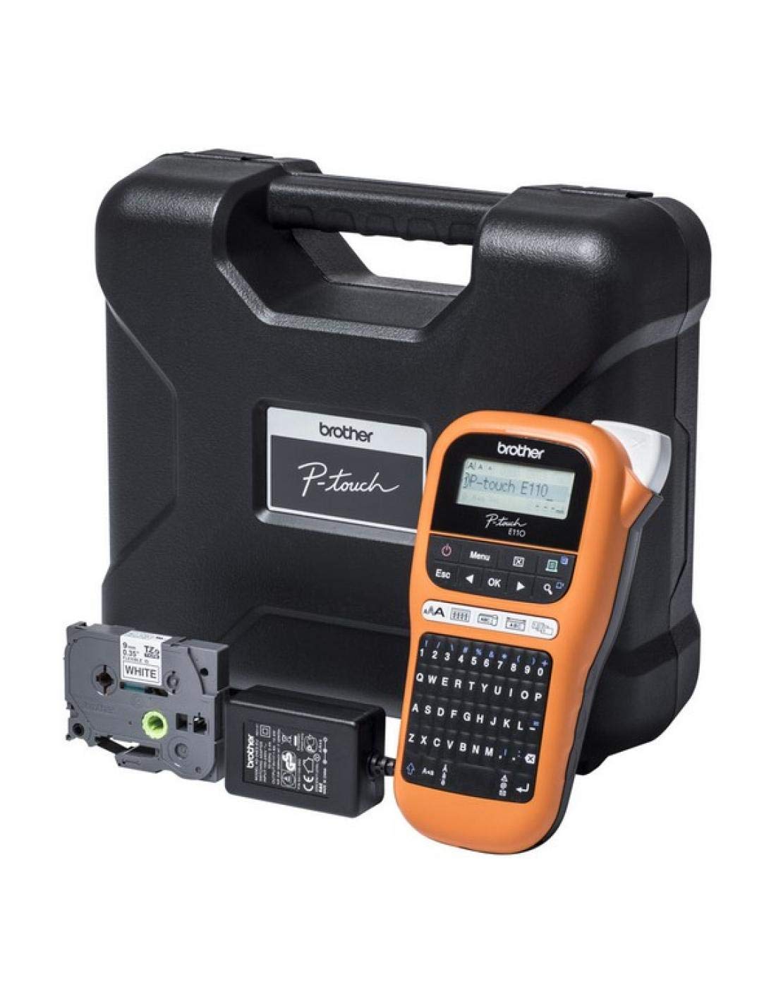 Brother Etichettatrice portatile elettrica PT-E110VP LCD Arancione