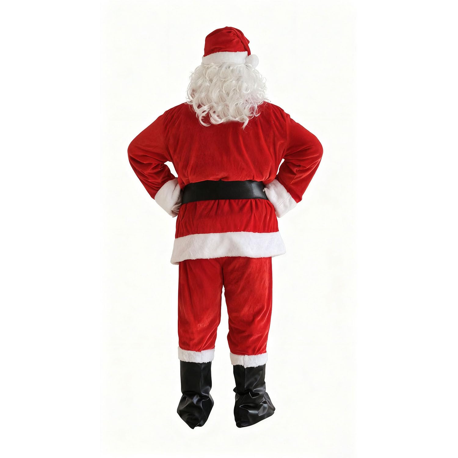 Costume de Père Noël pour Hommes Complet de Déguisement Vêtement de Père Noël Adulte(XL)
