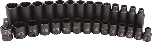 Miniatura 4 de Sunex 3329 - Juego de llaves de vaso de impacto métricas estándar y profundas, métricas, estándar/profundo, 6 puntos, Cr-Mo, 0.315 in - 0.866 in, 29