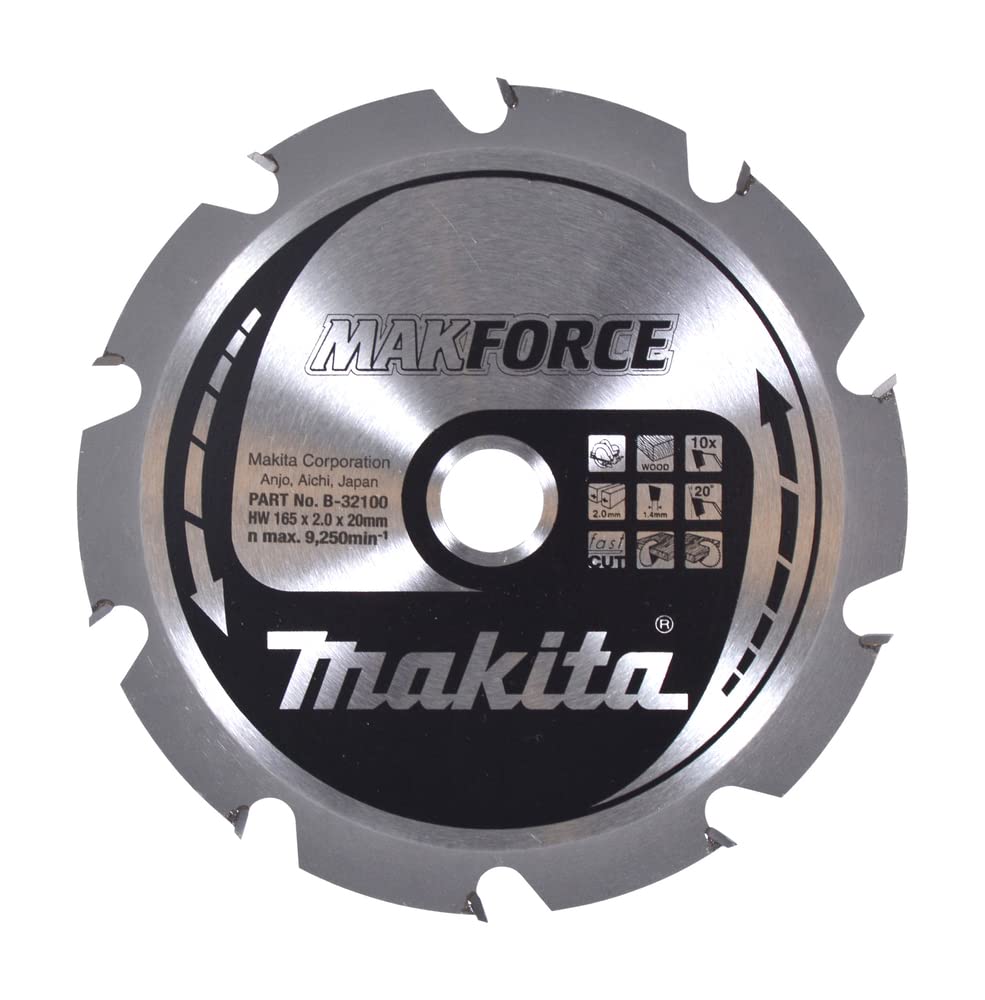 Makita Multicoloured B-32100 Makforce Tct Saw Blade 165X20x10t