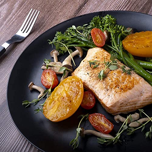 Image of Light Weighted Melamine Round Full Size Spiral Black Designed with Matte Finish(11 Inch) Dinner /Lunch Plates (Pack of 6)